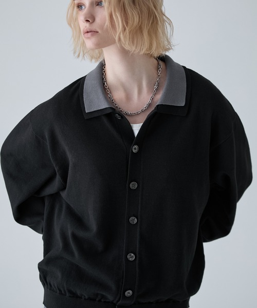 VELNUS(ベルナス)の「【VELNUS】Fake Layered Color-Blocked Knit Shirt Cardigan/フェイクレイヤード配色 ニットシャツカーディガン(シャツ/ブラウス・メンズ・ライトブルー/チャコールグレー/ブルー・S/L/M)」の13枚目の写真