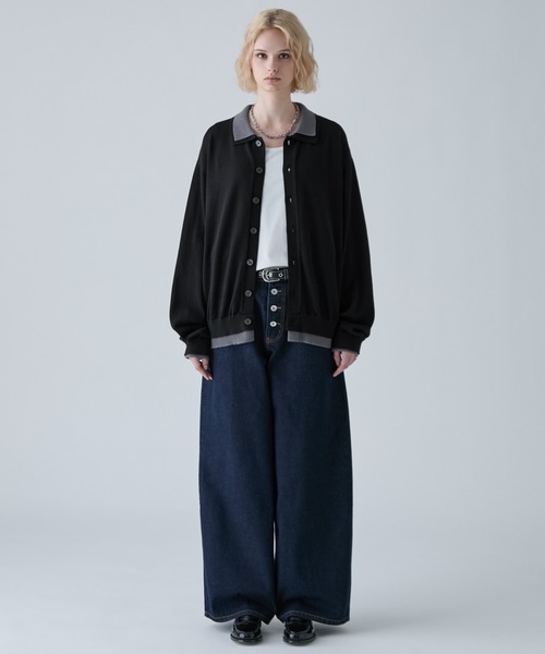 VELNUS(ベルナス)の「【VELNUS】Fake Layered Color-Blocked Knit Shirt Cardigan/フェイクレイヤード配色 ニットシャツカーディガン(シャツ/ブラウス・メンズ・ライトブルー/チャコールグレー/ブルー・S/L/M)」の16枚目の写真