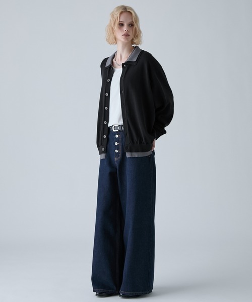 VELNUS(ベルナス)の「【VELNUS】Fake Layered Color-Blocked Knit Shirt Cardigan/フェイクレイヤード配色 ニットシャツカーディガン(シャツ/ブラウス・メンズ・ライトブルー/チャコールグレー/ブルー・S/L/M)」の18枚目の写真