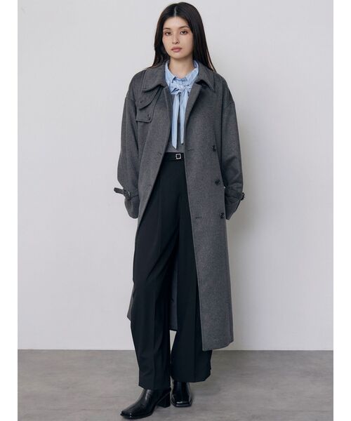 MURUA(ムルーア)の「サイドタックベルトワイドパンツ(スラックス・レディース・ブラック/グレー・1/2)」の16枚目の写真