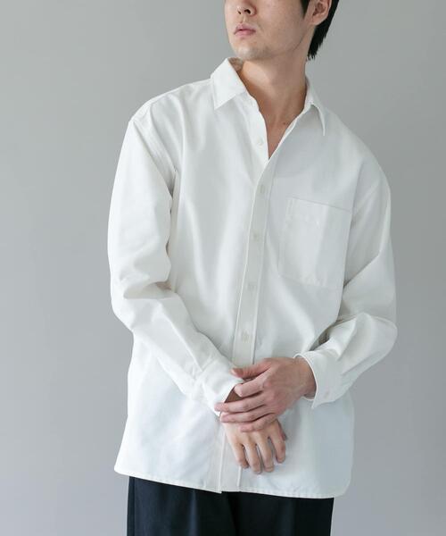 URBAN RESEARCH DOORS(アーバンリサーチドアーズ)の「DRYMIX オックス ロングスリーブ シャツ(シャツ/ブラウス・メンズ・チャコールグレー/オフホワイト・LARGE/MEDIUM)」の3枚目の写真