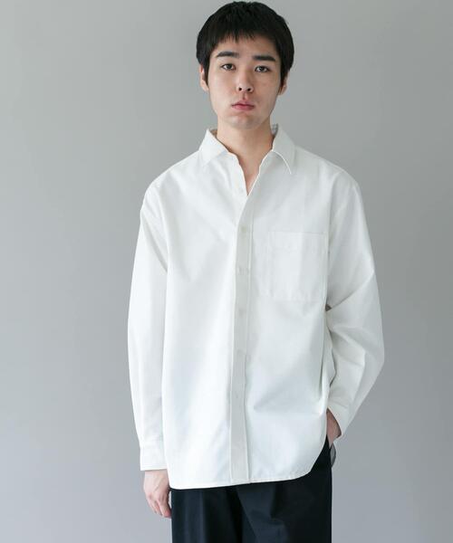 URBAN RESEARCH DOORS(アーバンリサーチドアーズ)の「DRYMIX オックス ロングスリーブ シャツ(シャツ/ブラウス・メンズ・チャコールグレー/オフホワイト・LARGE/MEDIUM)」の4枚目の写真