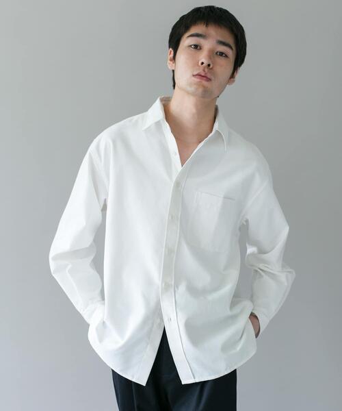 URBAN RESEARCH DOORS(アーバンリサーチドアーズ)の「DRYMIX オックス ロングスリーブ シャツ(シャツ/ブラウス・メンズ・チャコールグレー/オフホワイト・LARGE/MEDIUM)」の5枚目の写真