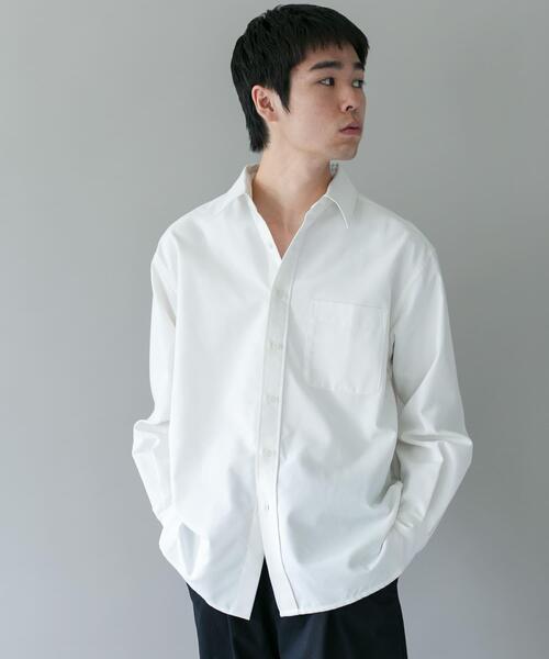 URBAN RESEARCH DOORS(アーバンリサーチドアーズ)の「DRYMIX オックス ロングスリーブ シャツ(シャツ/ブラウス・メンズ・チャコールグレー/オフホワイト・LARGE/MEDIUM)」の6枚目の写真