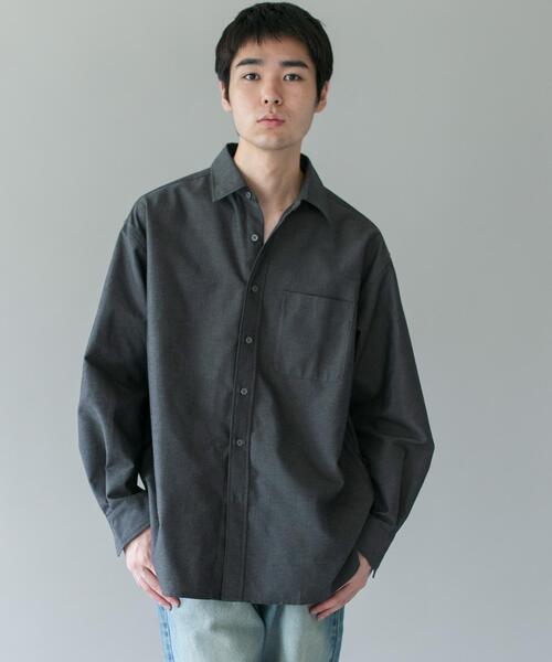 URBAN RESEARCH DOORS(アーバンリサーチドアーズ)の「DRYMIX オックス ロングスリーブ シャツ(シャツ/ブラウス・メンズ・チャコールグレー/オフホワイト・LARGE/MEDIUM)」の16枚目の写真