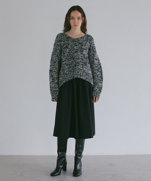 MANOF(マノフ)の「BULKY YARN HAND KNIT TOPS(ニット/セーター・レディース・グレー/ネイビー/レッド・F)」の8枚目の写真