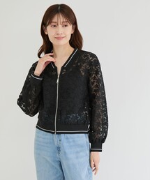 Jayro（ジャイロ）の「総レース花柄フルジップブルゾン（ブルゾン）」