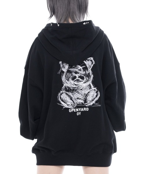 OY(オーワイ)の「『OY/オーワイ』PIERCE STITCH ODOLLY HOODIE ZIP UP/ピアスステッチオードリーパーカー(パーカー・レディース・グレー/ブラック・FREE)」の1枚目の写真
