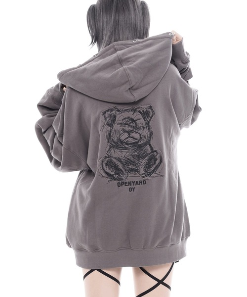 OY(オーワイ)の「『OY/オーワイ』PIERCE STITCH ODOLLY HOODIE ZIP UP/ピアスステッチオードリーパーカー(パーカー・レディース・グレー/ブラック・FREE)」の13枚目の写真