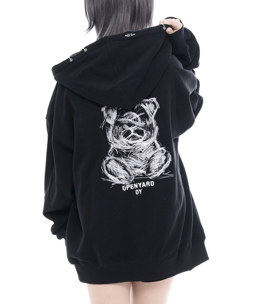 OY(オーワイ)の「『OY/オーワイ』PIERCE STITCH ODOLLY HOODIE ZIP UP/ピアスステッチオードリーパーカー(パーカー・レディース・グレー/ブラック・FREE)」の6枚目の写真