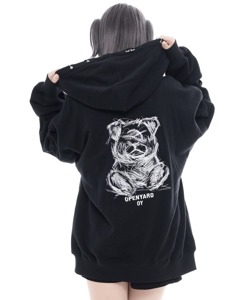 OY(オーワイ)の「『OY/オーワイ』PIERCE STITCH ODOLLY HOODIE ZIP UP/ピアスステッチオードリーパーカー(パーカー・レディース・グレー/ブラック・FREE)」の7枚目の写真