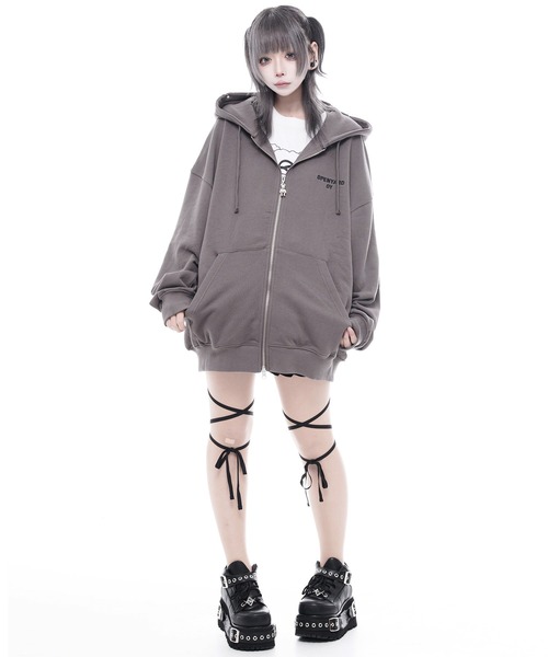 OY(オーワイ)の「『OY/オーワイ』PIERCE STITCH ODOLLY HOODIE ZIP UP/ピアスステッチオードリーパーカー(パーカー・レディース・グレー/ブラック・FREE)」の21枚目の写真