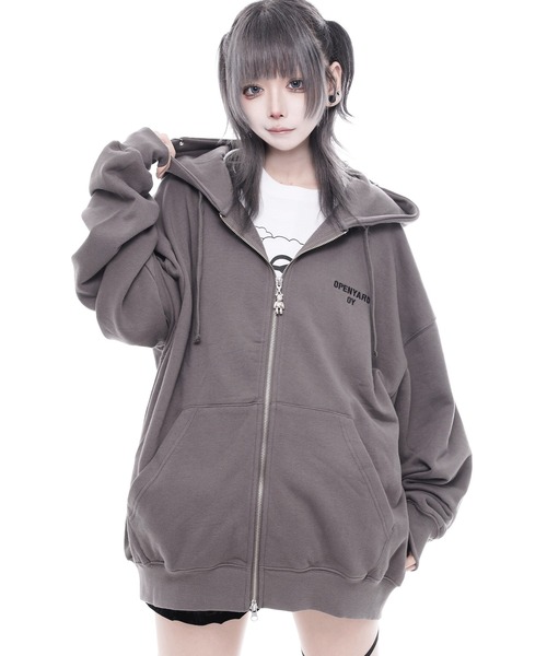 OY(オーワイ)の「『OY/オーワイ』PIERCE STITCH ODOLLY HOODIE ZIP UP/ピアスステッチオードリーパーカー(パーカー・レディース・グレー/ブラック・FREE)」の16枚目の写真
