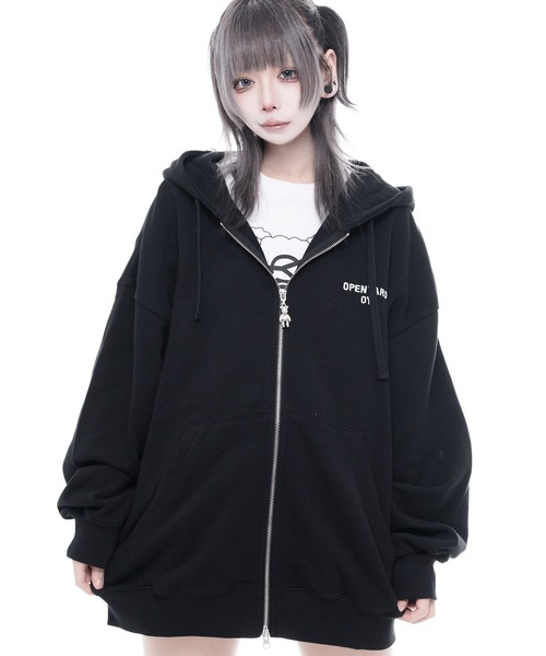 OY(オーワイ)の「『OY/オーワイ』PIERCE STITCH ODOLLY HOODIE ZIP UP/ピアスステッチオードリーパーカー(パーカー・レディース・グレー/ブラック・FREE)」の9枚目の写真