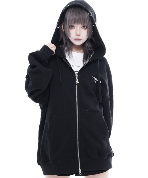 OY(オーワイ)の「『OY/オーワイ』PIERCE STITCH ODOLLY HOODIE ZIP UP/ピアスステッチオードリーパーカー(パーカー・レディース・グレー/ブラック・FREE)」の10枚目の写真