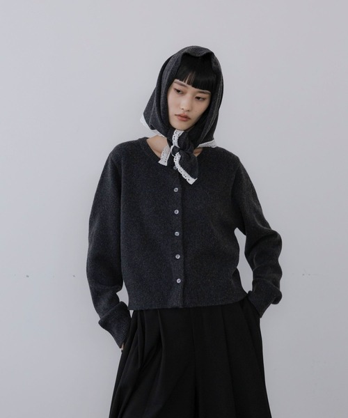 LOWRYS FARM(ローリーズファーム)の「スカーフSETカーディガン 1063644(カーディガン/ボレロ・レディース・アイボリー/チャコールグレー・FREE)」の9枚目の写真