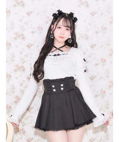 NOEMIE(ノエミー)の「キラキラハートビジュースカパン(スカート・レディース・ブラック/B/ピンク/オフホワイト・M/S)」の10枚目の写真