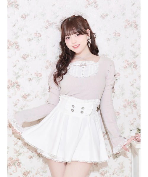 NOEMIE(ノエミー)の「キラキラハートビジュースカパン(スカート・レディース・ブラック/B/ピンク/オフホワイト・M/S)」の18枚目の写真