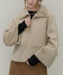 Fur & Mouton Flare Short Coat / ファー&ムートンステンカラーショートコート