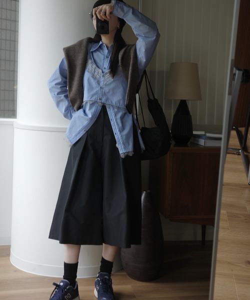 WILLFULLY(ウィルフリー)の「hem lace stripe bustier set SH(シャツ/ブラウス・レディース・レモンイエロー/サックスブルー/ブラウン・FREE)」の18枚目の写真