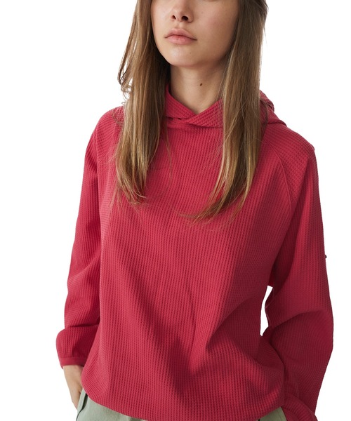 SUNLOVE（サンラブ）の「Aero Waffle Hoodie（スウェット・レディース・レッド/ミント/ブラック/オリーブ・S/M/L）」の4枚目の写真