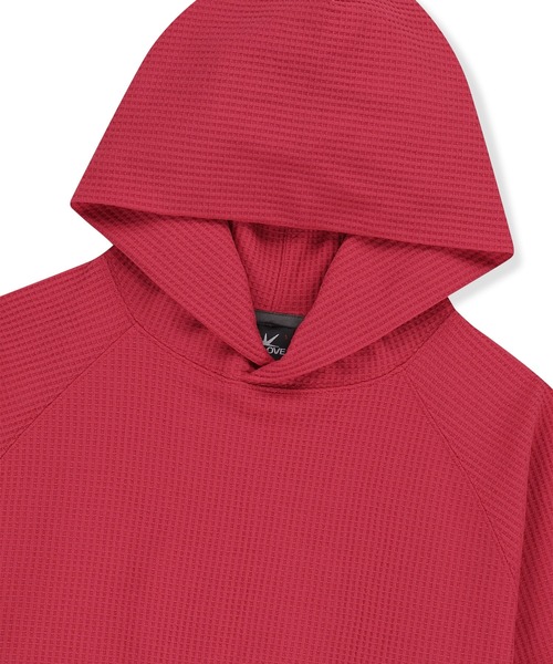 SUNLOVE（サンラブ）の「Aero Waffle Hoodie（スウェット・レディース・レッド/ミント/ブラック/オリーブ・S/M/L）」の5枚目の写真
