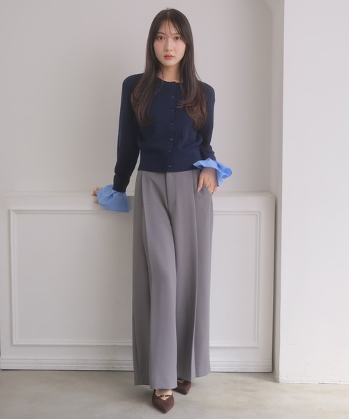 NOELA(ノエラ)の「スカーフ付きレイヤードニット(ニット/セーター・レディース・チャコール/ネイビー/オフホワイト・FREE)」の11枚目の写真