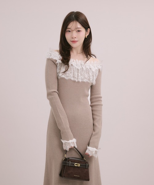 fupel(フぺル)の「lace knit long onepiece / レースニットロングワンピース(ワンピース・レディース・モカ/アイボリー/ブラック・FREE)」の17枚目の写真