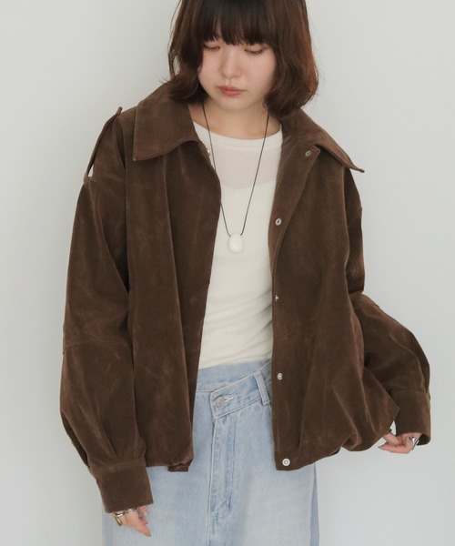 cheriella(シェリエラ)の「【cheriella】スエードオーバーブルゾン SUEDE OVER BLOUSON(ブルゾン・レディース・ライトブラウン/ブラウン・FREE)」の4枚目の写真