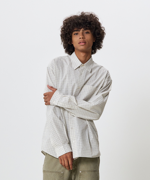 NOUN(ノウン)の「COMFY シャツ (ホワイトチェック)(シャツ/ブラウス・メンズ・その他・1/2)」の2枚目の写真