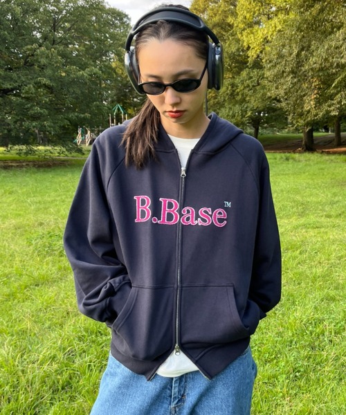 B.Base Assort Zigzag Patchwork Double-Zip Hoodie / B.Base アソート
