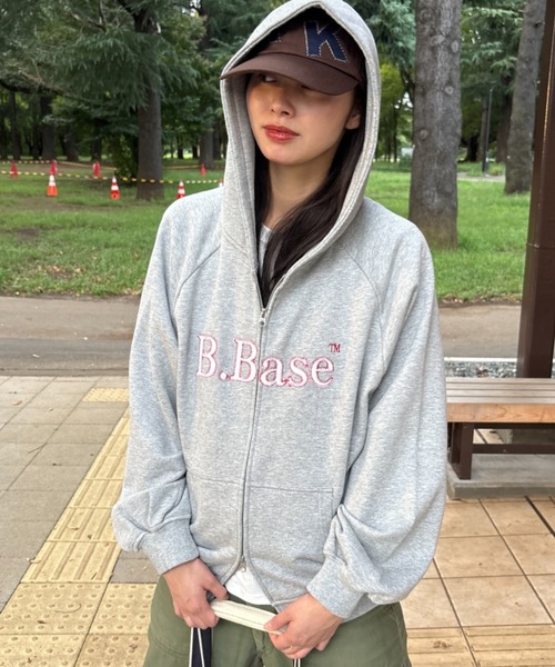 B.Base Assort Zigzag Patchwork Double-Zip Hoodie / B.Base アソート