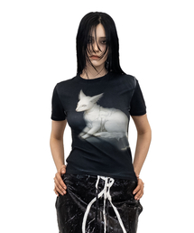 DOGMA EHKS（ドグマ　エックス）の「WHITE CAT SHORT SLEEVE（Tシャツ/カットソー）」