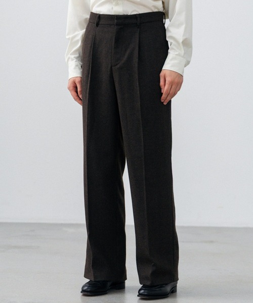 LURAKU(ルラク)の「【LURAKU】Wool Straight Slacks / ウールストレートスラックス|SETUP対応(スラックス・メンズ・ブラウン/ブラック・LARGE/MEDIUM/SMALL)」の2枚目の写真