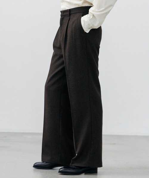 LURAKU(ルラク)の「【LURAKU】Wool Straight Slacks / ウールストレートスラックス|SETUP対応(スラックス・メンズ・ブラウン/ブラック・LARGE/MEDIUM/SMALL)」の11枚目の写真