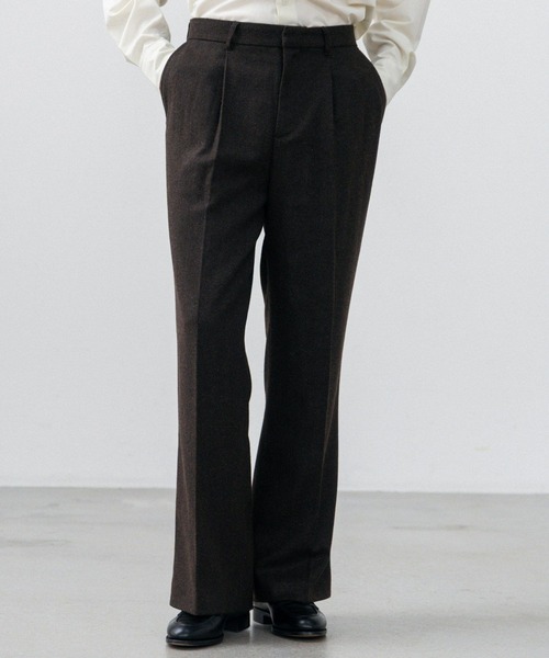 LURAKU(ルラク)の「【LURAKU】Wool Straight Slacks / ウールストレートスラックス|SETUP対応(スラックス・メンズ・ブラウン/ブラック・LARGE/MEDIUM/SMALL)」の12枚目の写真
