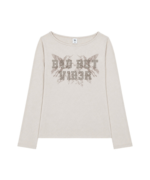 VENHIT（ベンヒット）の「B4D BUT VIB3R ボートネックロングスリーブ（Tシャツ/カットソー・レディース・ブラック/ピンク/ベージュ/ミント・FREE）」の3枚目の写真