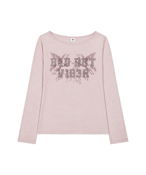 VENHIT（ベンヒット）の「B4D BUT VIB3R ボートネックロングスリーブ（Tシャツ/カットソー・レディース・ブラック/ピンク/ベージュ/ミント・FREE）」の4枚目の写真