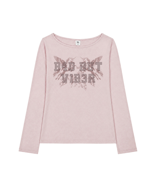 VENHIT（ベンヒット）の「B4D BUT VIB3R ボートネックロングスリーブ（Tシャツ/カットソー・レディース・ブラック/ピンク/ベージュ/ミント・FREE）」の5枚目の写真