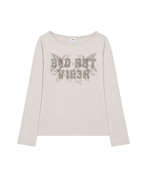 VENHIT（ベンヒット）の「B4D BUT VIB3R ボートネックロングスリーブ（Tシャツ/カットソー・レディース・ブラック/ピンク/ベージュ/ミント・FREE）」の6枚目の写真