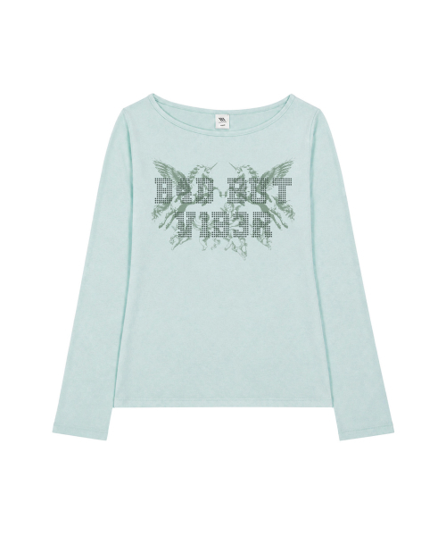VENHIT（ベンヒット）の「B4D BUT VIB3R ボートネックロングスリーブ（Tシャツ/カットソー・レディース・ブラック/ピンク/ベージュ/ミント・FREE）」の7枚目の写真