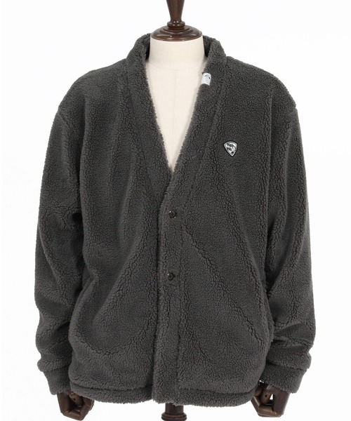 No Rain No Rainbow(ノーレインノーレインボー)の「mcg3883- drop shoulder boa cardigan (pick mini patch ) ボアカーディガン(NR26W-07)(カーディガン/ボレロ・メンズ・ブラック/ベージュ/グレー・S/M/L/XL)」の22枚目の写真