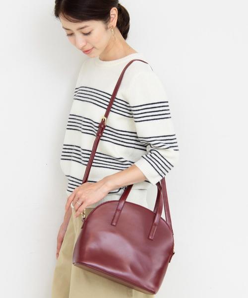 BEAUTY&YOUTH UNITED ARROWS(ビューティーアンドユースユナイテッドアローズ)の「BY∴ レザードームジップボストン -2WAY-(ボストンバッグ・レディース・ブラック/ワインレッド・FREE)」の3枚目の写真