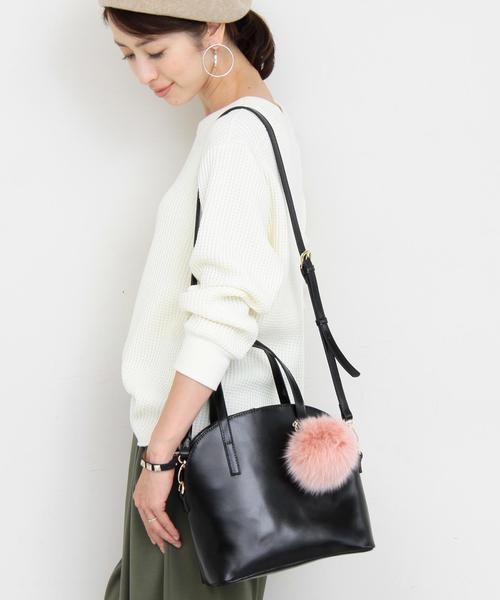 BEAUTY&YOUTH UNITED ARROWS(ビューティーアンドユースユナイテッドアローズ)の「BY∴ レザードームジップボストン -2WAY-(ボストンバッグ・レディース・ブラック/ワインレッド・FREE)」の4枚目の写真