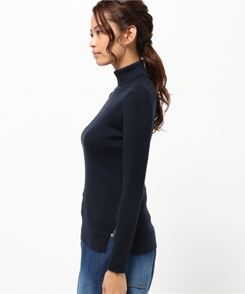 koe（コエ）の「リブタートルネックトップ（ニット/セーター・レディース・キャメル/オレンジ系その他/ダークグリーン/グレー/ネイビー・S/M/L）」の6枚目の写真