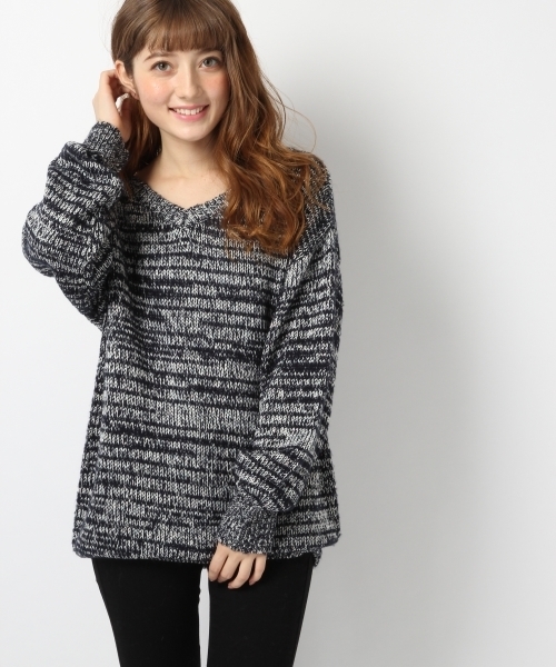 Heather（ヘザー）の「3G＊MIXルーズニット　738337 （ニット/セーター・レディース・ピンク系その他/ブルー系その他/ホワイト系その他・FREE）」の2枚目の写真