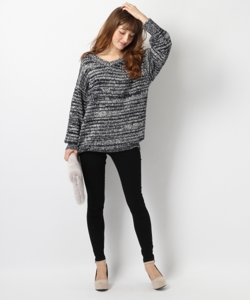 Heather（ヘザー）の「3G＊MIXルーズニット　738337 （ニット/セーター・レディース・ピンク系その他/ブルー系その他/ホワイト系その他・FREE）」の6枚目の写真