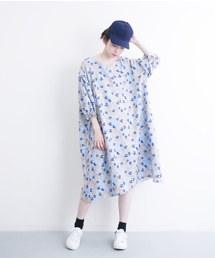 MERLOT | カスタネット柄スモックワンピース9047(ワンピース)