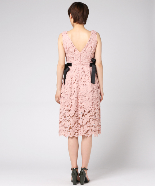 EIMY ISTOIRE（エイミーイストワール）の「waist ribbon lace dress