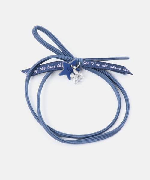 Fun & Daily（ファンアンドデイリー）の「F&D : スターメッセージヘアゴム（ヘアゴム・レディース・ワインレッド/ブラック/ベージュ/ネイビー/グレー/ピンク/ブルー/グリーン・FREE）」の6枚目の写真